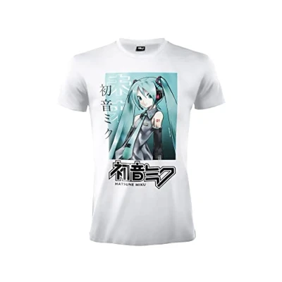 Imagen de Difuzed Camiseta Hatsune Miku. oficial de Anime Waifu. blanca para hombre y mujer., Color blanco., XS