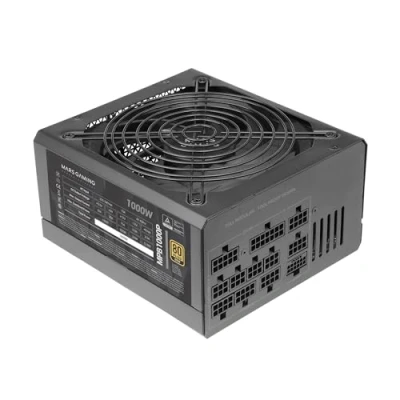 Imagen de MARSGAMING MPB1000P, Fuente Alimentación Modular ATX 3.0 1000W, 10 Años Garantía, 80Plus Gold, Ventilador 140mm AI RPM, Condensadores Japoneses, Soporte PCIe 5.0 y APFC, Tecnología DC SMD, Negro