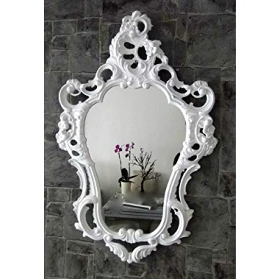 Imagen de artissimo Espejo de pared barroco, ovalado, 50 x 76 cm, color blanco