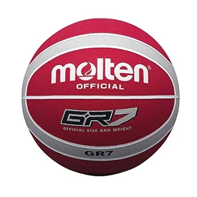 Imagen de Molten Basket Pelota de Baloncesto (Cesta, Oficial), Color Rojo/Blanco/Plateado, Talla Size 5