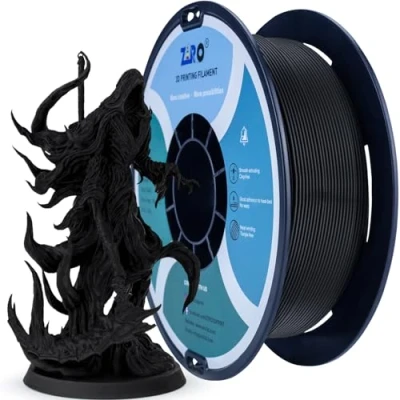 Imagen de ZIRO Filamento PLA Opaco 1.75mm, Stampante 3D da 1kg, ad Alta Tenacità, Precisione Dimensionale +/ 0.03mm, Nero