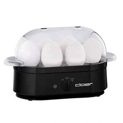 Imagen de Cloer 6080 Hervidores para huevos eléctrico con señal acústica, 6 huevos, 350 vatios, negro