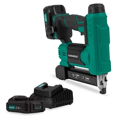 Imagen de VONROC Grapadora/Clavadora VPower 20V Incl. 1000 grapas y clavos 2 baterías cargador rápido