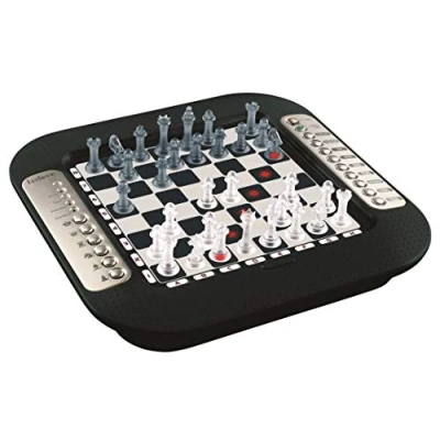 Imagen de Lexibook CG1335 Chessman FX Juego de ajedrez electrónico con teclado táctil y efectos luz sonido 32 piezas 64 Dificultad mesa familiar negro/plata, 2 jugadores