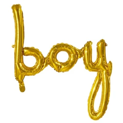 Imagen de Boland 53243 Globo de plástico Hello Boy, Color Dorado (53243)