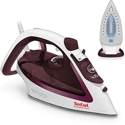 Imagen de Tefal Plancha de vapor Easygliss Plus con función autolimpieza apagado automático sistema antical 2400 W potente golpe 190 g min antigoteo excelente resultado planchado.