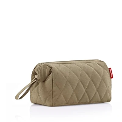 Imagen de reisenthel travelcosmetic Florist Indigo Robusto y práctico Neceser de Viaje, Correa Mano, Material hidrófugo, Couleur:Rhombus Olive