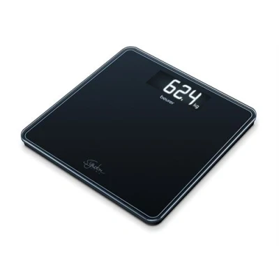 Imagen de Beurer GS400 Blanca Báscula Digital De Vidrio, Vidrio Seguridad 8Mm, 200Kg /100 g, Pantalla LCD Retroiluminada Grandes Dígitos 3.9 cm, Apagado Automático, Color Negro