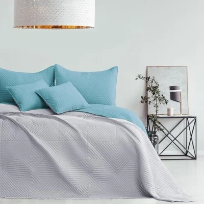 Imagen de AmeliaHome Colcha Azul Gris, 240 x 260 cm, de Cama Dos Caras, Acolchado poliéster Softa