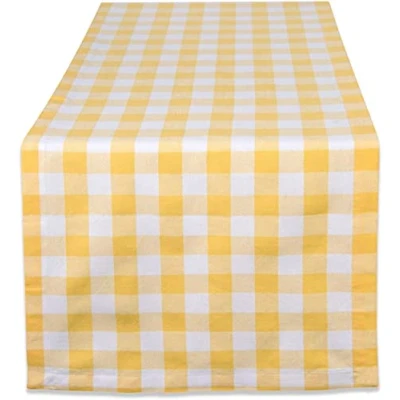 Imagen de DII Mantel 100% algodón Lavable a máquina para Verano/Picnic, Amarillo, Table Runner