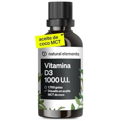 Imagen de Vitamina D3 1000 U.I. por gota 50 ml (1750 gotas) En aceite TCM procedente del coco Alta dosificación, líquido