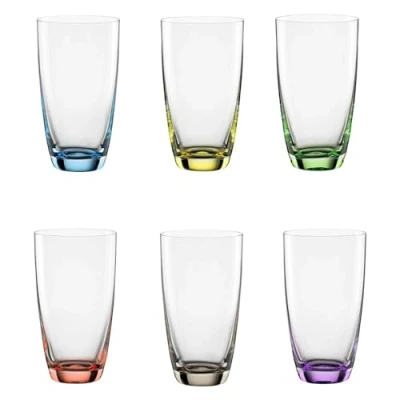 Imagen de Bohemia Cristal 093 006 051 Vasos de Aperitivo Aprox. 350 ml, Cristal. Juego «Viva Colori» 6