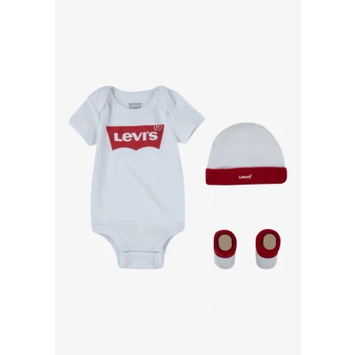 Imagen de Levi&#039;s Batwing Onesie HAT Bootie Unisex SET Regalos para bebés niños, Talla: 6 12m, White