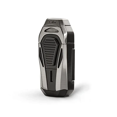 Imagen de Mechero Encendedor Colibri Boss en metal Triple Llama a prueba de viento Jet, para cigarrillos y puros.Funciona con gas butano(no incluido). Se envía estuche regalo. Dos años garantía.