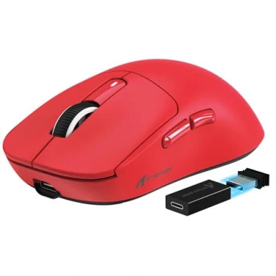 Imagen de VGN GAMEPOWER Attack Shark X3PRO 59g Superlight Ratón Gaming Inalámbrico, 4K/8K Polling, 26,000DPI Ultraligero Mouse, Sensor PAW3395, G502, 2.4G/Bluetooth/Cableado, Batería 200 Horas, PC/Mac, Rojo