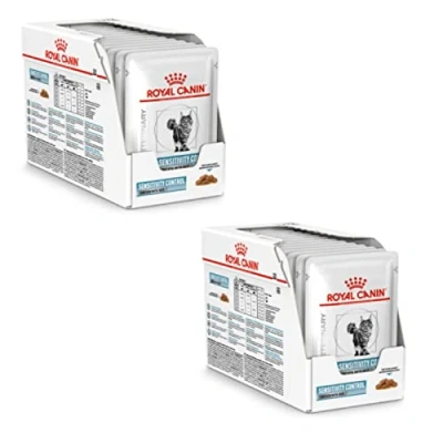 Imagen de Royal Canin Veterinary Sensitivity Control Paquete Doble 2 x 12 85 g Alimento Completo dietético para Gatos Adultos Reducir los síntomas de intolerancia a nutrientes