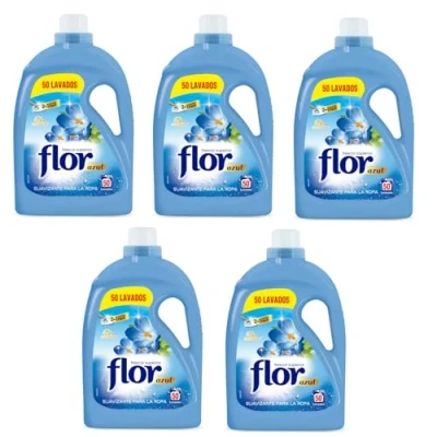 Imagen de Flor Suavizante para la Ropa Regular Fragancia Azul 250 dosis (5 botellas x 50 dosis)