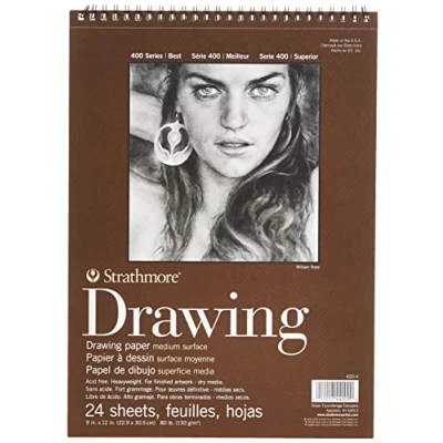 Imagen de Strathmore 400 Series Bloc de dibujo, 9 &quot;x12&quot; alambre Bound, 24 hojas
