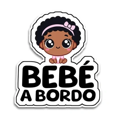 Imagen de Pegatina Bebe a Bordo Coche, Niña Bordo, Pegatinas Coche 16 x 14 cm, de Resistente UV e Impermeable, Classic Sticker