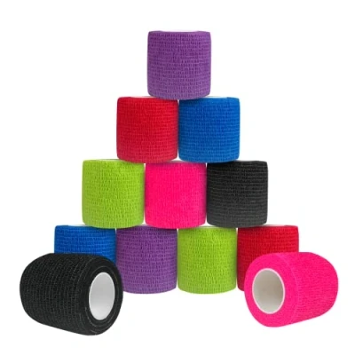 Imagen de Venda Cohesiva 5 cm x 4.5 m Elástica Autoadhesiva Vendaje Deportivo Tape Crossfit 12 Rollos Multicolor