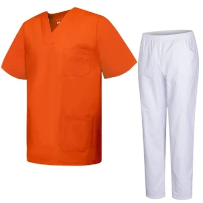 Imagen de MISEMIYA Uniforme Sanitario Unisex Uniformes Sanitarios MÉDICOS con Pantalon BLANCO 817 8312 XL, Naranja