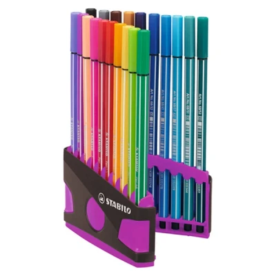 Imagen de Rotulador premium STABILO Pen 68 Estuche Colorparade antracita rosa con 20 colores