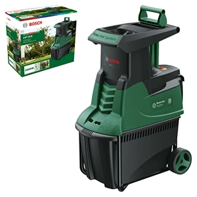 Imagen de Bosch desmenuzadora silenciosa de jardín AXT 25 D (2500 W; apta para madera y zarzas duras; caja recogida integrada 53 L; en embalaje cartón)