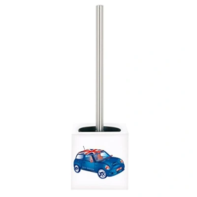 Imagen de MSV Blue XS Escobilla de baño y Soporte, Acero Inoxidable, Coche Azul, 37x11x11 cm