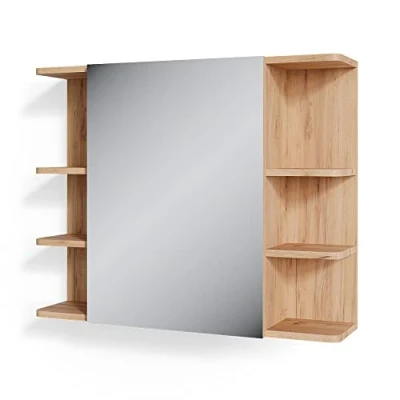 Imagen de Vicco Armario con Espejo para baño Fynn, Roble Dorado/Verde, 80 x 64 cm