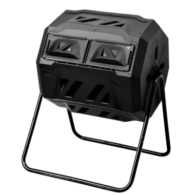 Imagen de Lanco Cubo para fertilizar 160 litros. Contenedor de Compostaje Hacer Fertilizante. Aceleración y Sostenibilidad Ambiental. Color Negro.