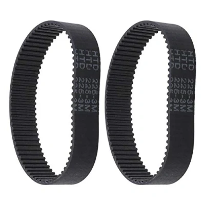 Imagen de 2 correas dentadas de goma HTD, 225 mm circunferencia, con 75 dientes 3 mm, 17 ancho, correa dentada en bucle