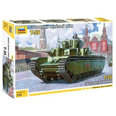 Imagen de Zvezda 5061 500785061 1:72 T 35 Soviet Heavy Tank WWII Maqueta de construcción (construcción Modelos, aficiones, Manualidades, Kit Montaje plástico, sin lacar)