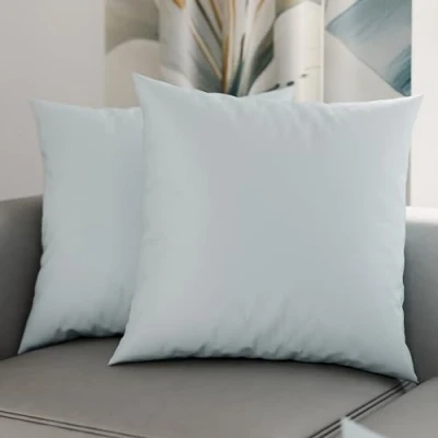 Imagen de PETTI ARTIGIANI ITALIANI Par de Fundas Almohada 45x45 cm, Pareja Funda Cojín Lisas Celeste, 100% Microfibra Hipoalergénica, Made in Italy