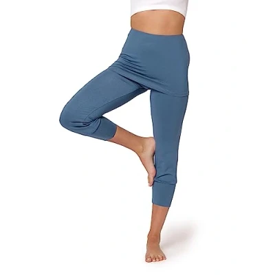 Imagen de Bellivalini Pantalones 3/4 Pirata con Minifalda para Mujeres Flare Deporte Yoga Jogging Pilates el Verano Leggins Capri Falda BLV50 276 (Negro, L)