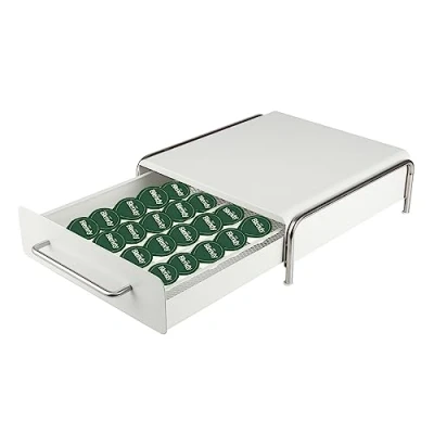 Imagen de Soporte para cápsulas de Café, Dispensador Capsulas Vertuo,Organizador Vertuo,Cajón almacenar Vertuoline 30,5 * 31,5 10cm (36 piezas) blanco