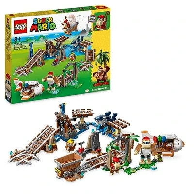 Imagen de LEGO Super Mario Set de Expansión: Vagoneta Minera Diddy Kong, Construye y Juega con el Desafío la Pista Juguete, Avión Construcción 4 Figuras Personajes para Niños Niñas 71425