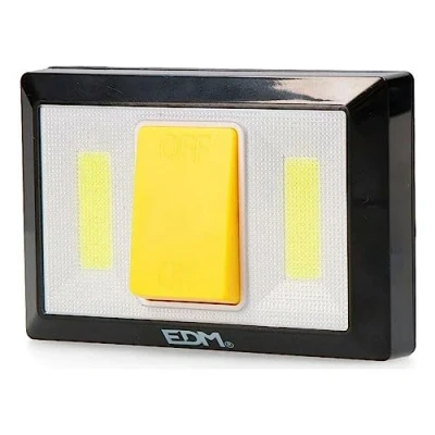 Imagen de Edm 36440 Linterna 150 lumens con Base imantada y Adhesiva. edmfunciona 4 Pilas x AAA. 11,2X 7,5 3 cm, Amarilla, 0