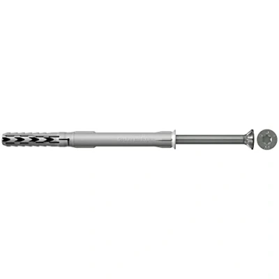 Imagen de fischer tacos largos pared, nylon con tornillo SXR 10x100 cabeza avellanada para estructuras metálicas y de madera, Caja 50 Uds.