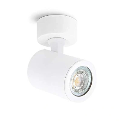 Imagen de linovum TENJO foco de techo orientable blanco redondo con GU10 LED 3 W cálido 230 V interior pared giratorio