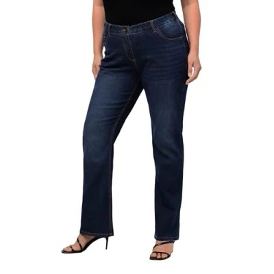 Imagen de Ulla Popken Bootcut Jeans, Pantalones Mujer, Blue Denim, 50W / 30L