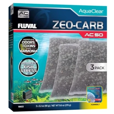 Imagen de Fluval Zeo Carbón para Filtro Mochila Acuario AquaClear AC50, 3 pc