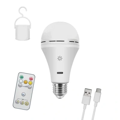 Imagen de wonderlamp Bombilla LED Rosca E27 6W con batería recargable 3000 4000 6000K Mando a distancia y Temporizador