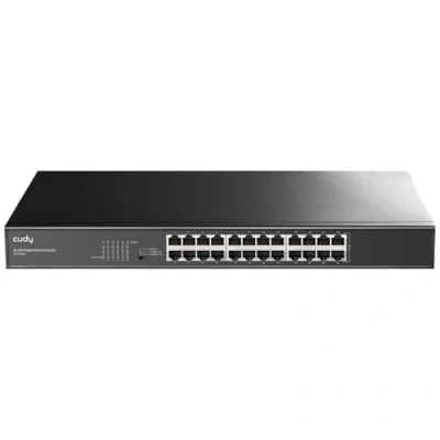 Imagen de Cudy Conmutador Gigabit Ethernet 24 Puertos para Escritorio/Montaje En Rack Plug &amp; Play, Blindados, Metal Resistente, Optimización Silenciosa del Tráfico De 19 Pulgadas