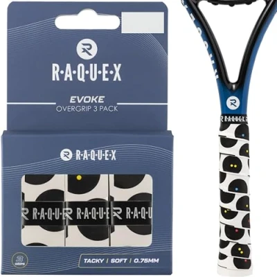 Imagen de Raquex Evoke Overgrip Over Grip para Raquetas de Padel, Tenis, bádminton y Squash. Paquete 3 Grips (Squash)