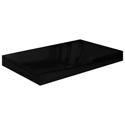 Imagen de vidaXL Estante Flotante de Pared Repisa Colgante Estantería Tablero CD Libros Coleccionables Fotos Premios Negro con Brillo MDF 40x23x3,8 cm