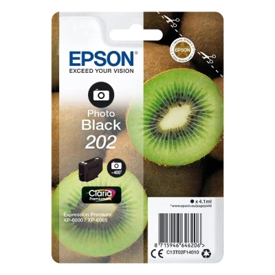 Imagen de Epson 202 4.1ml 400páginas Foto negro Cartucho de tinta para impresoras (Epson, negro, Expression Premium XP 6000, 6005, 4,1 ml, 400 páginas, Ampolla)