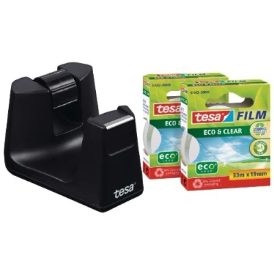 Imagen de tesa Portarrollos Easy Cut Smart2 Rol, Negro, 33 m x 19 mm