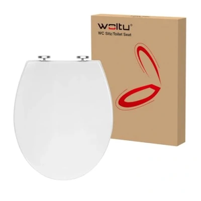 Imagen de WOLTU Tapa de WC Inodoro Asiento Bisagra Cierre Suave Instalar Rápida Antibacteriano