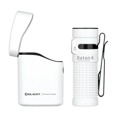 Imagen de OLIGHT Baton 4 kit Linterna LED Recargable Alta Potencia de 1300 Lúmenes 170 Metros Impermeable con Type C Compatible 4/3 S1R II y Perun 2 Mini (Blanco)
