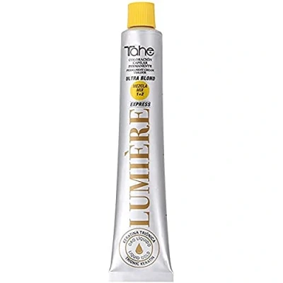 Imagen de Tahe Lumière Express Tinte Permanente Ultra Blonde Superaclarante, 100 ml (100.02 Rubio Platino Natural Perla)